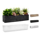 CYS EXCEL Black Wooden Planter Box (17"x5" H:4") with Removable Plastic Liner | Multiple Colors Rustic Rectangle Indoor Decorative Box