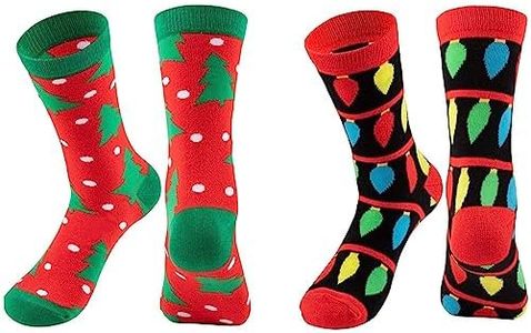 Toe-Tally Sox 2 Pairs Christmas Tree Socks for Adult Women, Xmas Holiday Party Novelty Gifts, Unisex, One Size