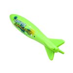 TOPWAYS 9" Large Pool Torpedo Rocket Spins & Glides Up to 30 Feet Like Underwater Football for Under Water Passing Games Underwater Torpedo Diving Toy Glider Diving Torpedoes (Green big Torpedoes)