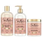 Shea Moisture Coconut & Hibiscus Shampoo, Conditioner & Curl Enhancing Smoothie To Cleanse & Restore Shine Hair Care Pack Formulated Without Sulfates, Silicones, Parabens, Phthalates, Mineral Oil or Petrolatum, Mixed Pack (Pack of 3)