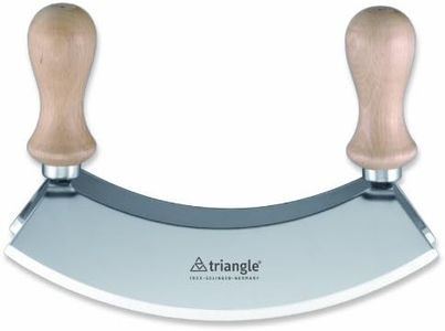 triangle 43 232 23 02 Wiegemesser 23 cm, zweischneidig mit Holzgriff Made in Solingen/Germany professionelle Qualität Kräutermesser Pizzamesser