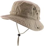 Armycrew Big Oversized Jungle Boonie Bucket Hat with Chin String Fits Upto XXXL - Khaki - XL-2XL