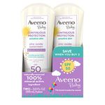 Aveeno Baby Continuous Protection Zinc Oxide Mineral Sunscreen Lotion With Broad Spectrum SPF 50, 3 Fluid Ounce (2 Pack)