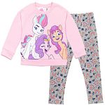 My Little Pony Sunny Pipp Zipp Little Girls Fleece Sweatshirt Legging Set Pink 7-8