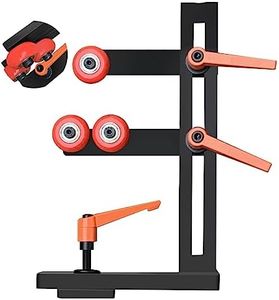 Wood Lathe Steady Rest，Stable L Shaped Woodworking Lathe Center with 3 Fixed Wheels Adjustable Wheel Position for Woodworking Lathes Up to 12 Inches