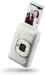 INSTAX mini LiPlay Hybrid instant camera with rear 2.7 inch LCD display screen, Micro SD card slot, USB Type-c charging, Misty White, film sold separately