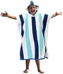 ORIGINAL KIDS Hooded Beach Towel - Swim Cover-up - 100% Cotton Velour Double Woven Large Hooded Poncho Towel - Big Kid Pool Bath Wearable Swimming Robe - Soft Plush 630 GSM Gift - 35 x 35 - Ocean Blue