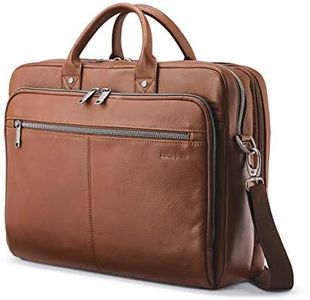 Samsonite Classic Leather Toploader Briefcase, Cognac, One Size