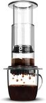 AeroPress Clear Coffee Press – 3 In 1 Brew Method Combines French Press, Pourover, Espresso, Full Bodied Coffee Without Grit or Bitterness, Small Portable Coffee Maker for Camping & Travel, Clear