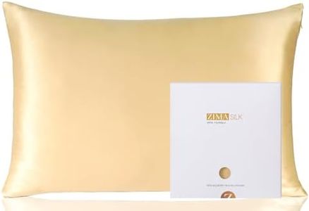 ZIMASILK 100% Pure Mulberry Silk Pillowcase for Hair and Skin Health,Soft and Smooth,Both Sides Premium Grade 6A Silk,600 Thread Count,with Hidden Zipper,1pc(Toddler 13''x18'',Champagne)