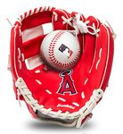 Franklin Sports MLB Youth Teeball Glove and Ball Set - Kids Los Angeles Angels Baseball and Teeball Glove and Ball - Perfect First Kids Glove - 9.5"