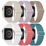 Stretchy Solo Loop Bands Compatible with Apple Watch Band 38mm 40mm 41mm 42mm 44mm 45mm 46mm 49mm, Braided Elastic Nylon Women Men Straps for iWatch Ultra 2, Ultra, Series 10/9/8/7/6/5/4/3/2/1/SE