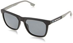 BMW MOTORSPORT Men's Injected Sun Glasses Rectangular Sunglasses, Matte Black, 63