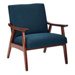OSP Home Furnishings Davis Accent Chair with Medium Espresso Frame, Klein Azure Blue