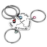 Friendship Best Key Chain Ring Split Heart Puzzle Matching Keychain for Backpack Bag Pendants Four Pieces
