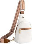 INOVERA (LABEL) Sling Bag for Women Stylish - Faux Leather Travel Crossbody Chest Bags - Shoulder Purse with Adjustable Strap for Girls, Ladies (White)