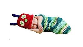 Caterpillar, Newborn Baby Girl/Boy Crochet Knit Costume Photo Photography Prop Hats Outfits