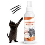 Cat Deterrent Spray, 120 ML Effective Cat Spray for Anti Cats Scratch Furniture, Curtain, Sofa and Plant, Cat Scratch Deterrent Aid for Pet Behavior Training, Indoor & Outdoor