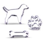 Dog Cookie Cutter Set - 3 Piece - Stainless Steel