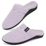 ERGOfoot Women's Orthopedic Slippers with Arch Support, Breathable Orthotic Plantar Fasciitis Slippers for Indoor or Outdoor (Purple, 6 UK)