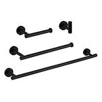 KES Towel Rack Bathroom Hardware Set Black Towel Bar Toilet Paper Holder Towel Holder Robe Hook 304 Stainless Steel 4 Pieces Bathroom Accessory Set, LA20BK-42