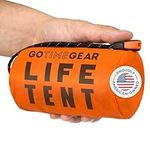 Go Time Gear Life Tent Emergency Survival Shelter – 2 Person Bivy Tent – Use As Survival Tent, Emergency Tent, Survival Bag, Survival Tarp, Bivy Sack - with Survival Whistle & 20FT Paracord (Orange)
