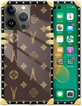 DAIZAG Case Compatible with iPhone 15 Plus,B Brown Case Luxury Elegant Women Girls Metal Decoration Corner Classic Retro Soft TPU Case for iPhone 15 Plus