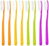 EasyHonor Giant Head Toothbrush, Hard & Firm Bristles, BPA Free, White Hard Bristles (8pcs)