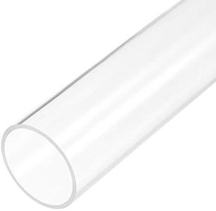 uxcell Clear Rigid Acrylic Pipe 51mm(2") ID x 55mm OD x 305mm(12") Round Tube Tubing