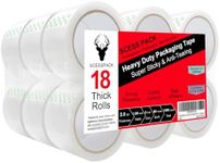 SCESSPACK Packing Tape(18 Rolls),2.0Mil Packaging Tape for Shipping Moving Sealing,1.88 Inch x 60 yd Per Roll,Total 1080 Yards