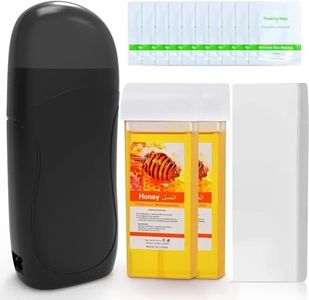 Roll on Wax, Waxing Kit for Women, Roll on Wax Warmer Kit, Roller Waxing Kit for Women & Men Sensitive Skin (Black)