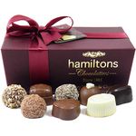 Hamiltons Burgundy Luxury Belgian Ballotin 24 Handmade Chocolates Gift Box