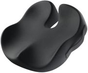 ProtoArc Office Desk Chair Cushion, Ergonomic Coccyx Cushions, Memory Foam Seat Cushion for Car, Home, Pressure Distribution Cushion for Tailbone Hip Support, All Day Comfort - Black