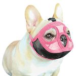 Short Snout Dog Muzzle Adjustable Mesh Bulldog Muzzle Breathable Dog Mouth Cover English French Bulldog Pekingese Shih-Tzu Pug Muzzle For Biting Barking Chewing Training Small Medium Large Dogs