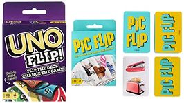 Mattel Games Uno Flip Side & Games Pic Flip Card Game