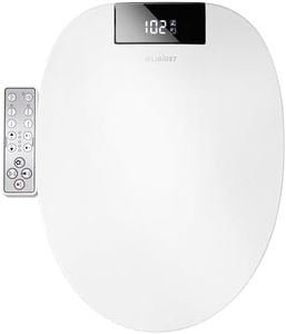 WLJBIDET Bidet Toilet Seat,Electronic Heated Smart Toilet Seat with Unlimited Heated Water,Side Control Panel,and Adjustable Warm Air Dryer,Self-Cleaning Stainless Steel Nozzle,Fits Elongated Toilets