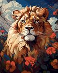 sukoly Paint by Numbers for Adults - Paint by Number Kits for Children Kids Animal,Painting by Numbers for Adults Beginner DIY Canvas Oil Painting Without Frame 16 x 20 Inch (Lion)