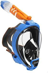 OCEAN REEF - Aria QR+ Quick Release Full Face Snorkel Mask with Snorkel - 180 Degree Underwater View and Quick Release System (M/L, White).