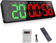 AnExer 16.5" Gym Timer, Gym Clock, Large LED Digital Wall Clock With Stopwatch, Count Down/Up, Stopwatch, Remote Control Interval Training Gym Indoor Timer for TABATA,EMOM