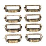 LXZ 8 PCs Antique Brass Card Holder Drawer Pull/Label Tag Frames for Office Furniture Cupboard Cabinet Drawer File Case