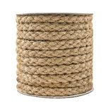 tenn well 11mm Thick Jute Rope, 25 Feet Braided Garden Rope Strong Jute Twine String for Home Decorative, Crafts and DIY Cat Scratch Post (Brown)