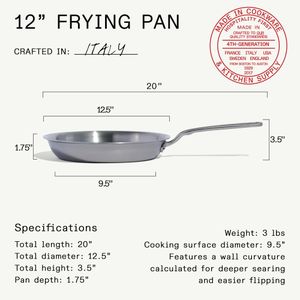 Made In 12-Inch Stainless Steel Frying Pan – Professional Cookware