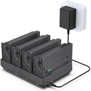 4-Pack Reveal Lipo Lithium Battery Pack with 4 Port Battery Charger Compatible with Reveal Cellular Trail Camera X Gen 3.0, 2.0, X Pro 3.0, Pro, X Ultra 3.0, SK, XB, X (EM6-4Pack with charger-1)