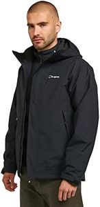 Berghaus Men's Stormcloud Prime 3-in-1 Waterproof Jacket with Adjustable Hood and 2 Zipped Pockets, Men's 3-in-1 Jacket, Men's Raincoat, Walking, Trekking, and Hiking Clothing, Black, L