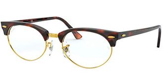 Ray-Ban RX3946V Clubmaster Oval Prescription Eyeglass Frames, Mock Tortoise/Demo Lens, 50 mm