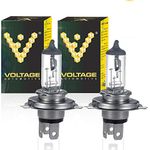 Voltage Automotive H4 Headlight Bulbs Standard Halogen Lamp Replacement for 12V Passenger Car Both Low/High Beam Fog Lamp Daytime Running Light E-Mark(E4), Set of 2