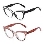 KFPH 2 Packs Stylish Cat Eye Glasse
