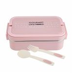 DUBBLIN Brunch Stainless Steel Lunch Box Insulated Airtight Spill Proof with Vacuum Seal on lid, Spoon and Fork, 750 ml, Pink