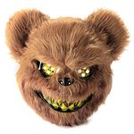 UNOLIGA Halloween Mask Scary Bear Mask, Horror Animal Face Masks for Adults Kids, Funny Mask for Halloween Carnival Party Costume Cosplay Masquerade, Bloody Furry Bear Mask Brown