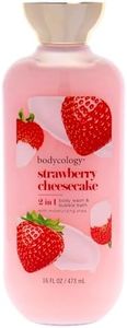 2 in 1 Body Wash and Bubble Bath - Strawberry Cheesecake by Bodycology for Women - 16 oz Body Wash